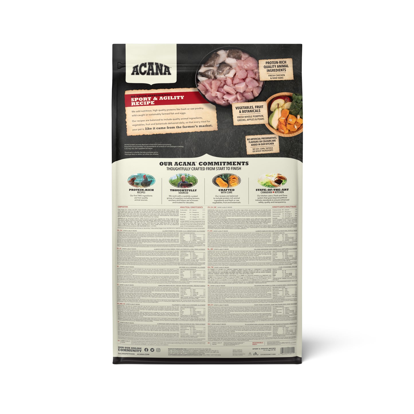 Acana Sports & Agility Dry Dog Food- 11.4 Kg