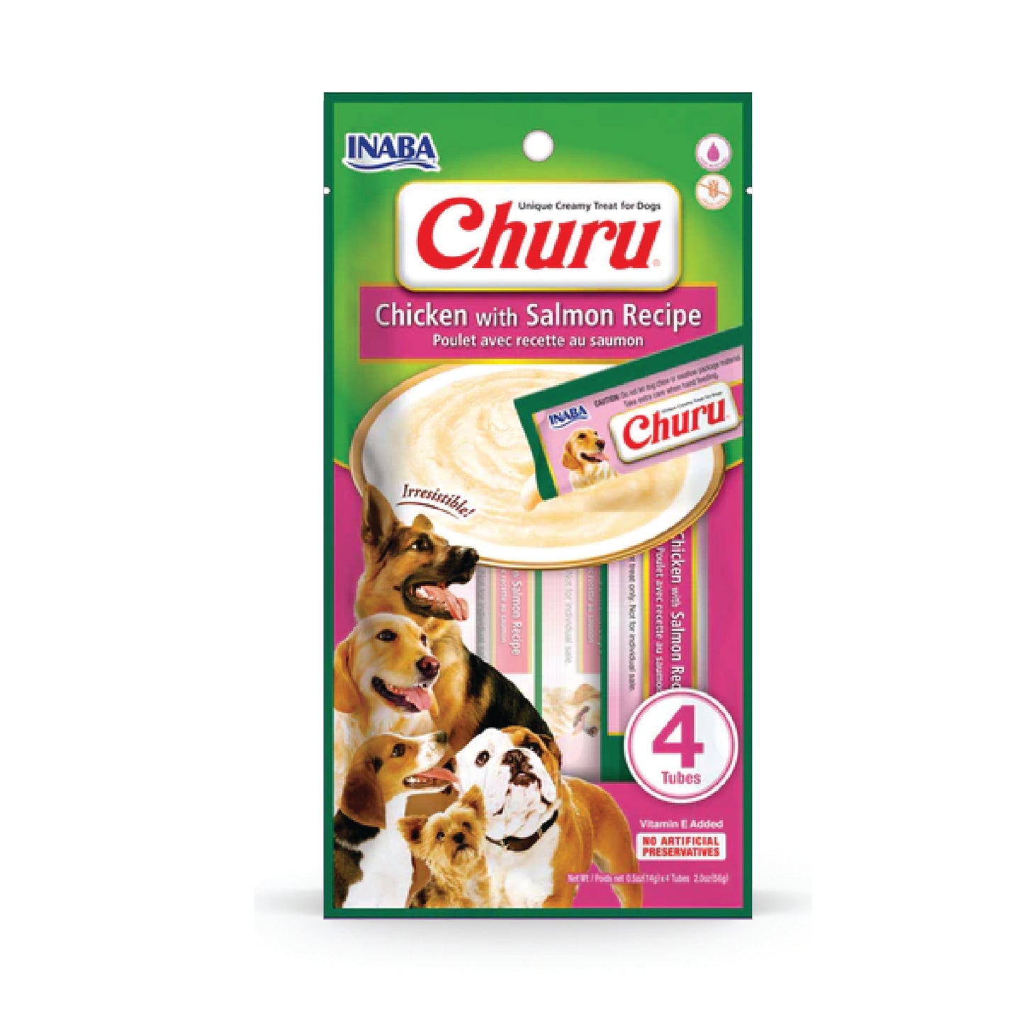 Inaba Dog Churu Chicken with Salmon Recipe (Pack of 6)