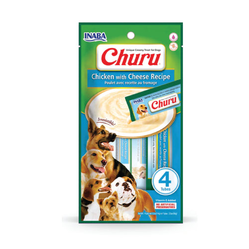 Inaba Dog Churu Chicken with Cheese Recipe (Pack of 6)