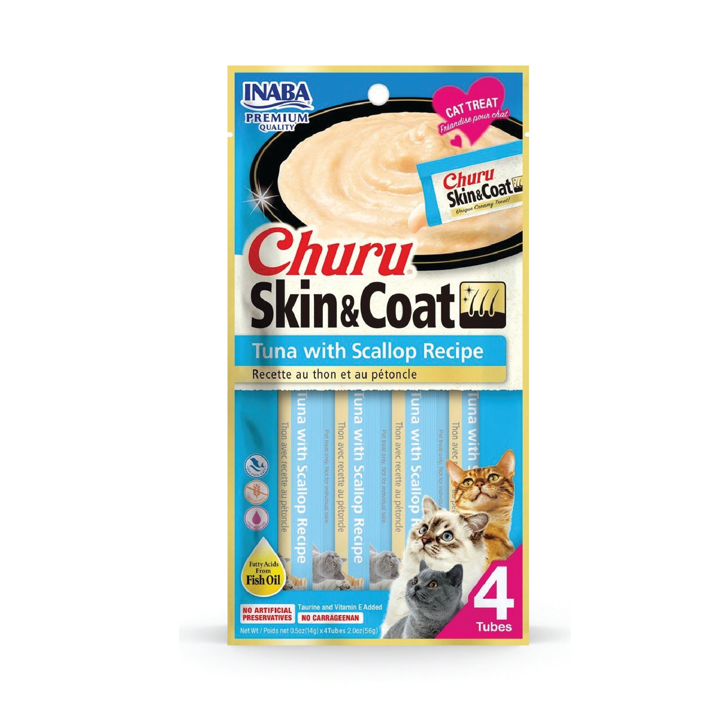 Inaba Churu Skin & Coat Tuna with Scallop Recipe (Pack of 6)