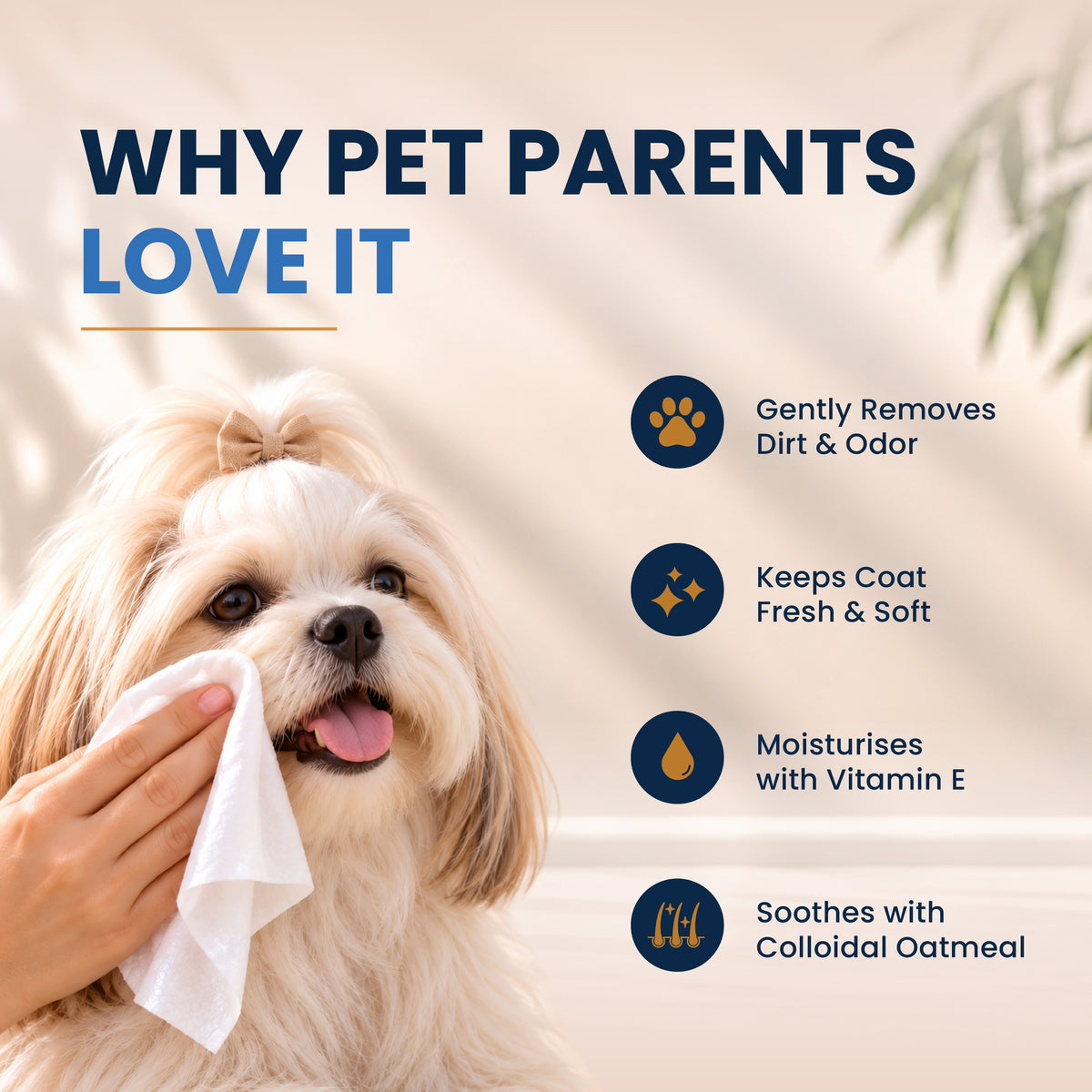 Pet Wipes with Vitamin E & Oatmeal | Unscented | 60 Pulls