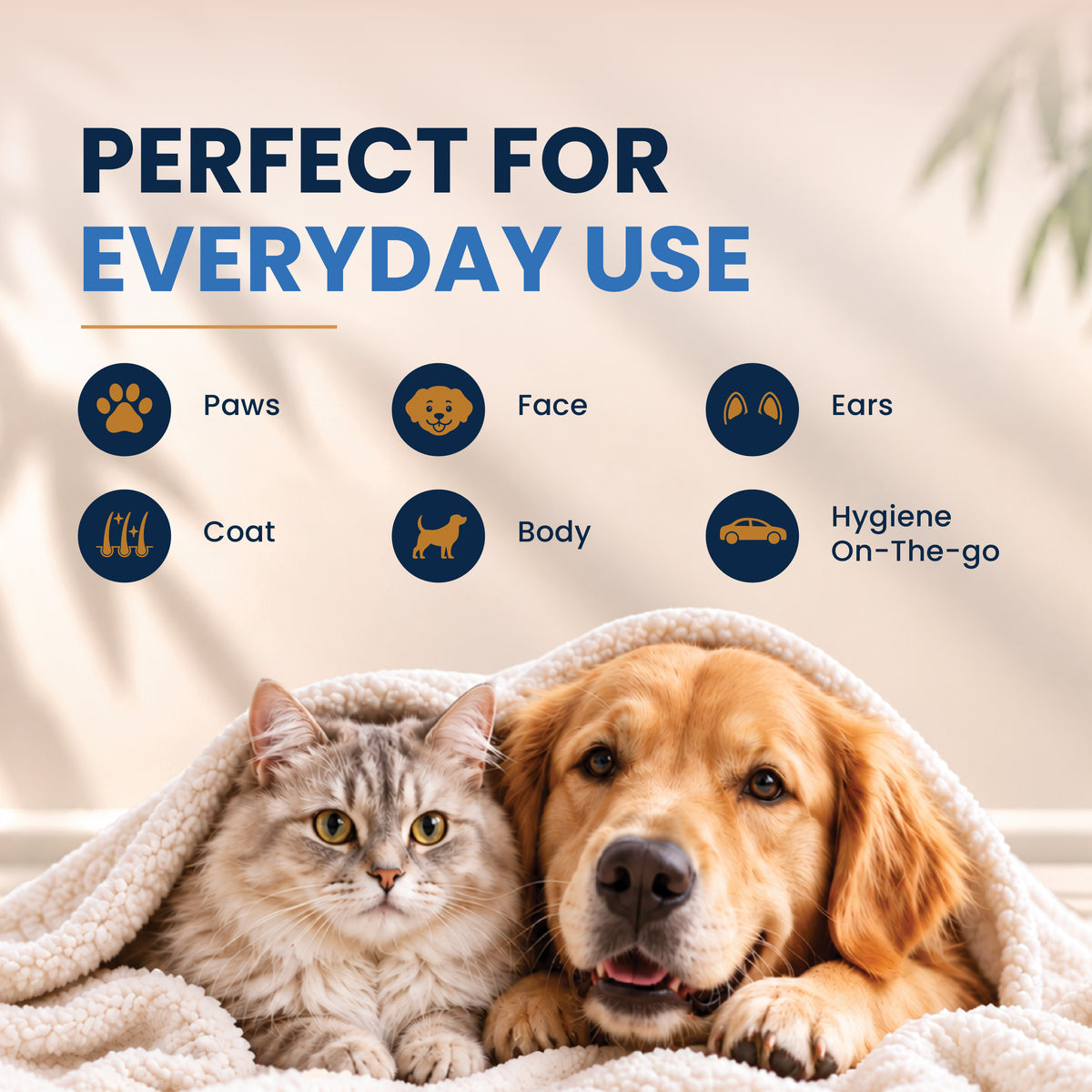 Pet Wipes with Vitamin E & Oatmeal | Unscented | 60 Pulls