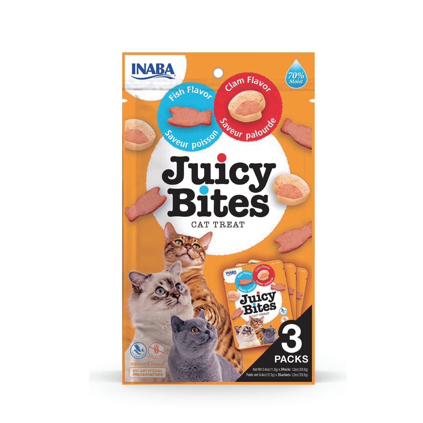 Inaba Juicy Bites Fish & Clam Flavor (Pack of 6)