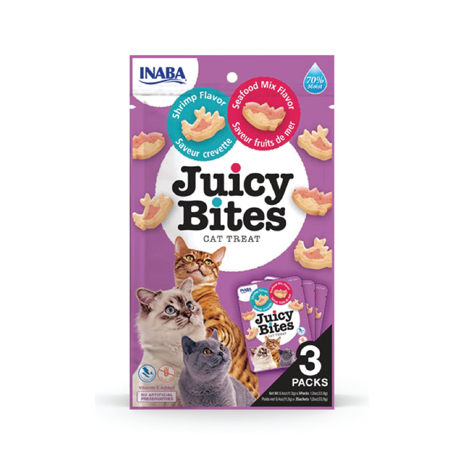 Inaba Juicy Bites Shrimp & Seafood Mix Flavor (Pack of 6)