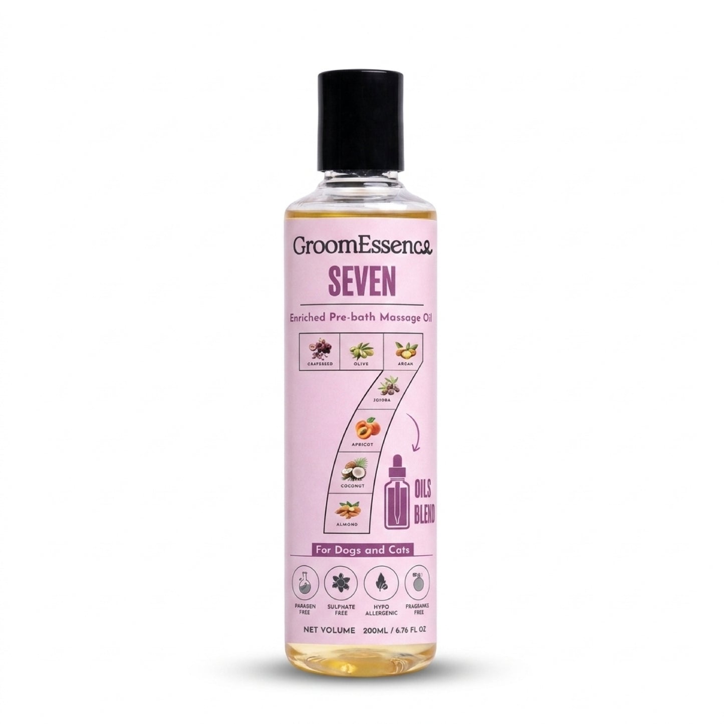 Seven Oils Blend Pet Massage Oil for Dogs and Cats | 200ml