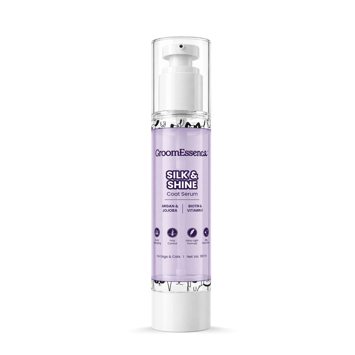 Silk & Shine Coat Serum for Dogs & Cats | Serum for Pets | Biotin & Vitamin E | 100 ml