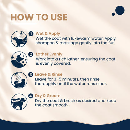Oatmeal Dog Shampoo with Colloidal Oatmeal & Shea Butter | Gentle Pet Shampoo for Dogs | 300 ml