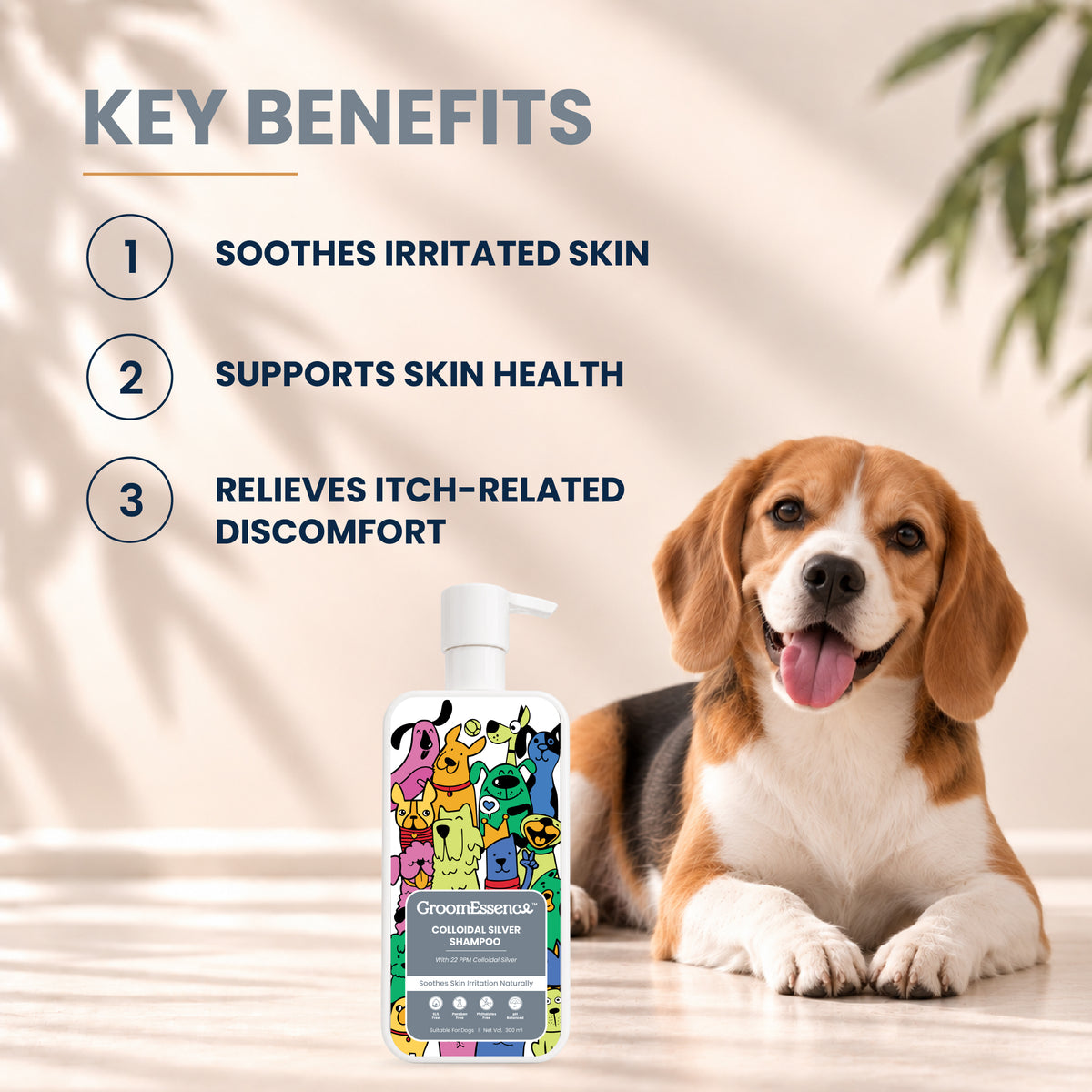 Colloidal Silver Shampoo for Dogs with 22 PPM Colloidal Silver | Gentle Pet Shampoo for Dogs | 300 ml