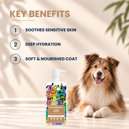 Oatmeal Dog Shampoo with Colloidal Oatmeal & Shea Butter | Gentle Pet Shampoo for Dogs | 300 ml