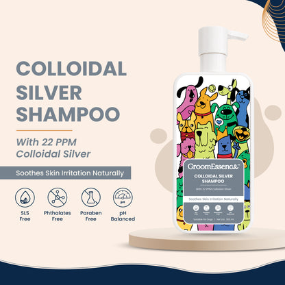 Colloidal Silver Shampoo for Dogs with 22 PPM Colloidal Silver | Gentle Pet Shampoo for Dogs | 300 ml