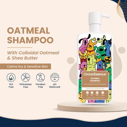 Oatmeal Dog Shampoo with Colloidal Oatmeal & Shea Butter | Gentle Pet Shampoo for Dogs | 300 ml