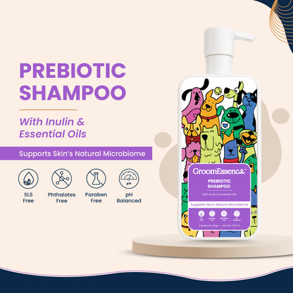 Prebiotic Dog Shampoo with Inulin & Essential Oils | Gentle Pet Shampoo for Dogs | 300 ml
